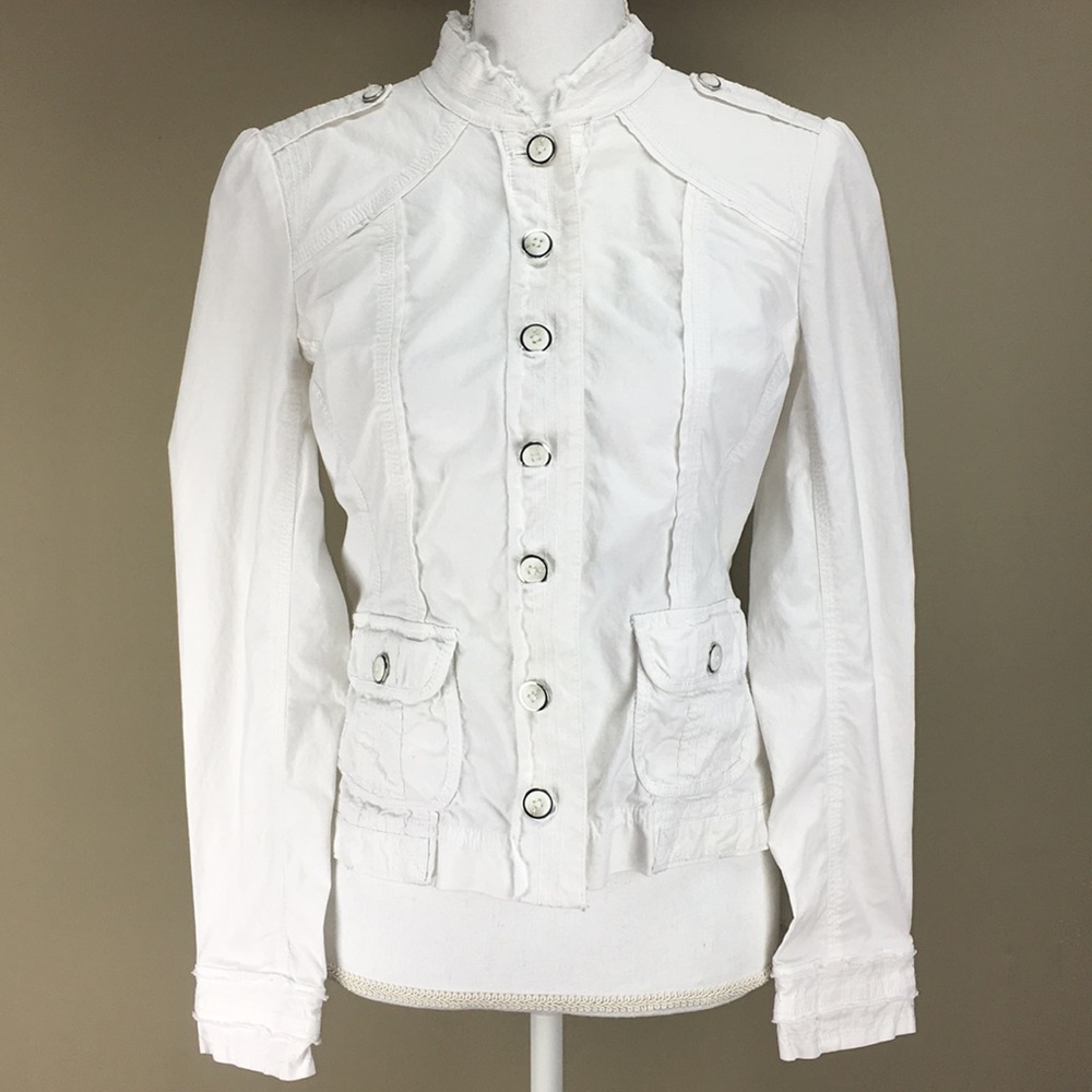 WHBM white chino jacket Sz 6